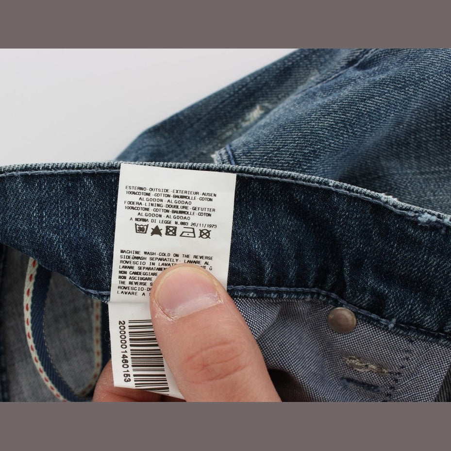 Acht Blue Wash Cotton Denim Regular Fit Jeans