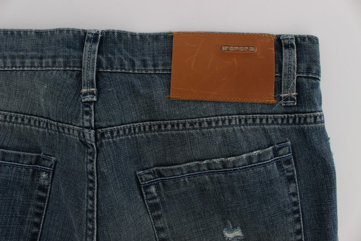 Acht Blue Wash Cotton Denim Regular Fit Jeans Acht