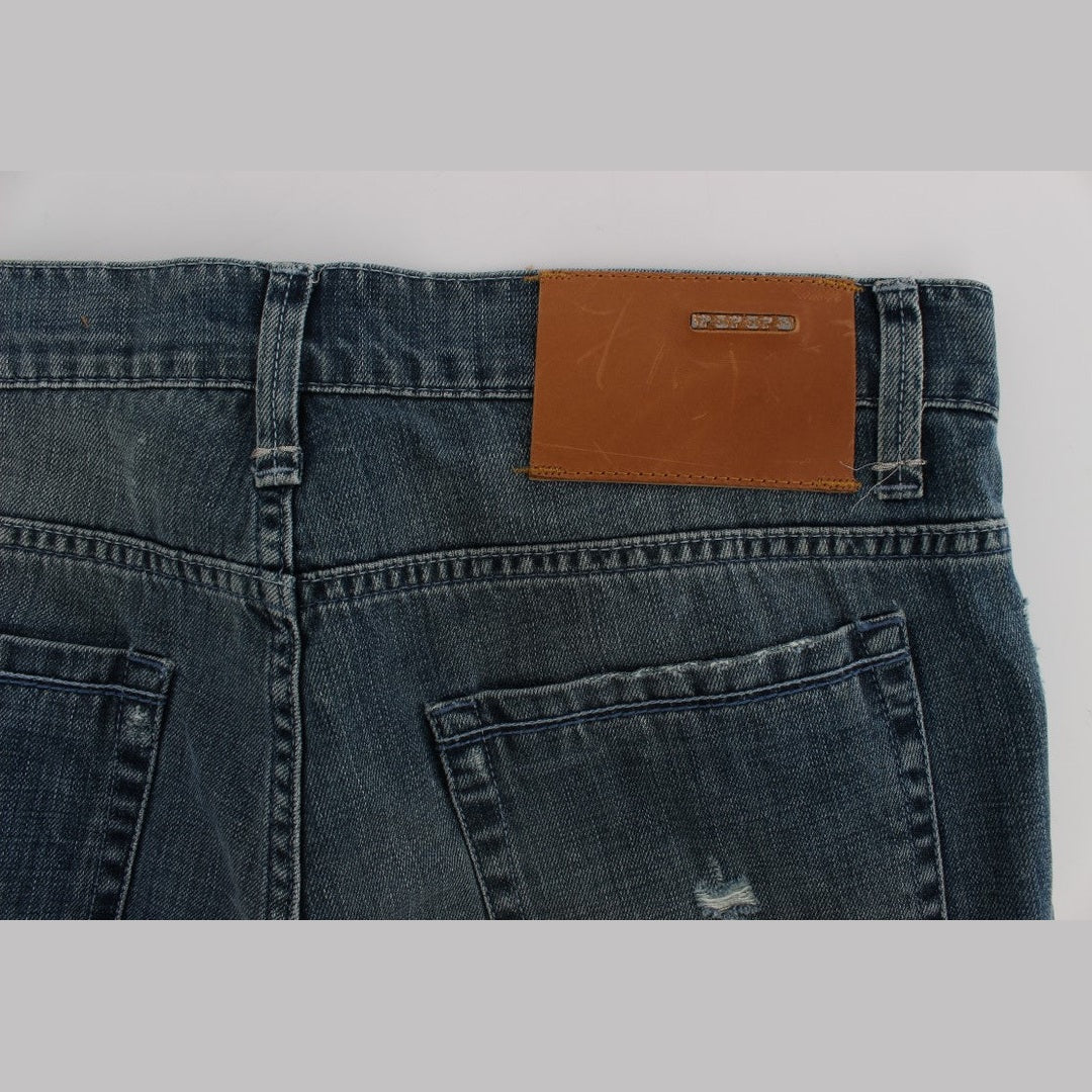 Acht Blue Wash Cotton Denim Regular Fit Jeans