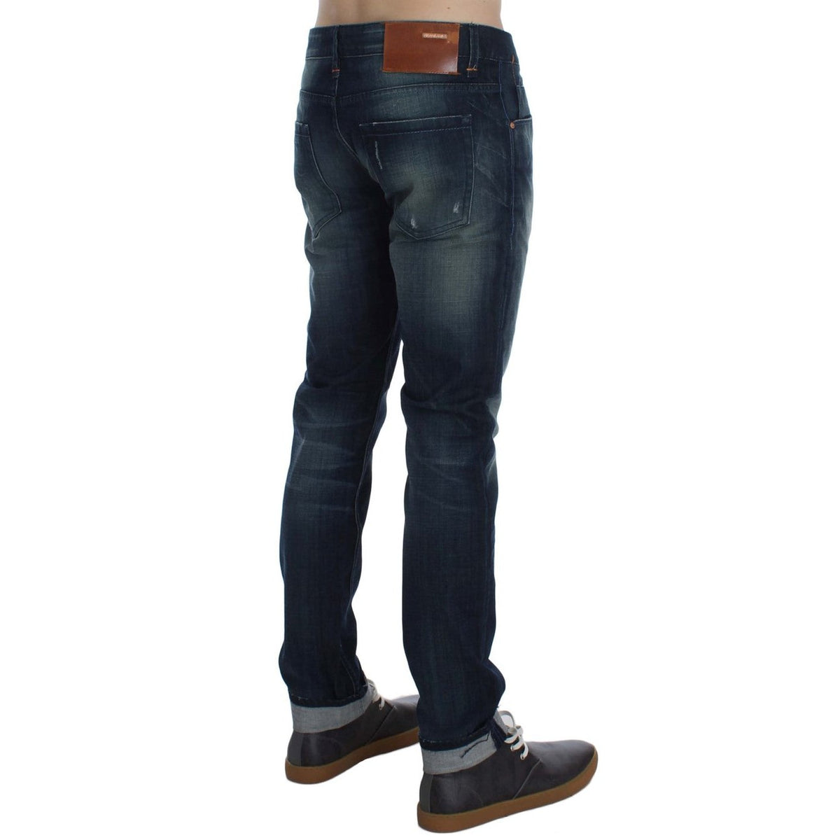 Acht Blue Wash Cotton Denim Slim Fit Jeans