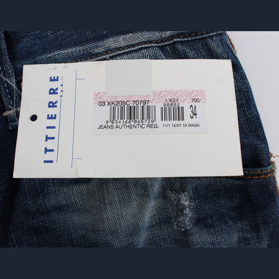 Acht Blue Wash Cotton Denim Regular Fit Jeans