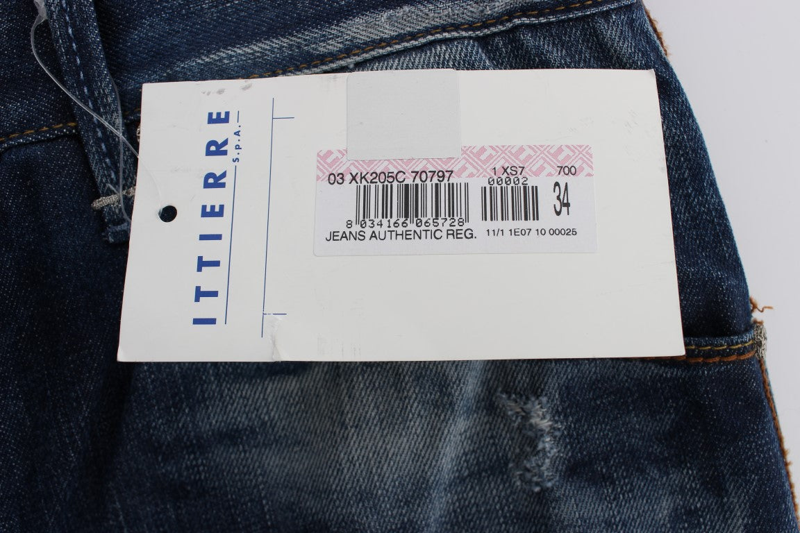 Acht Blue Wash Cotton Denim Regular Fit Jeans Acht