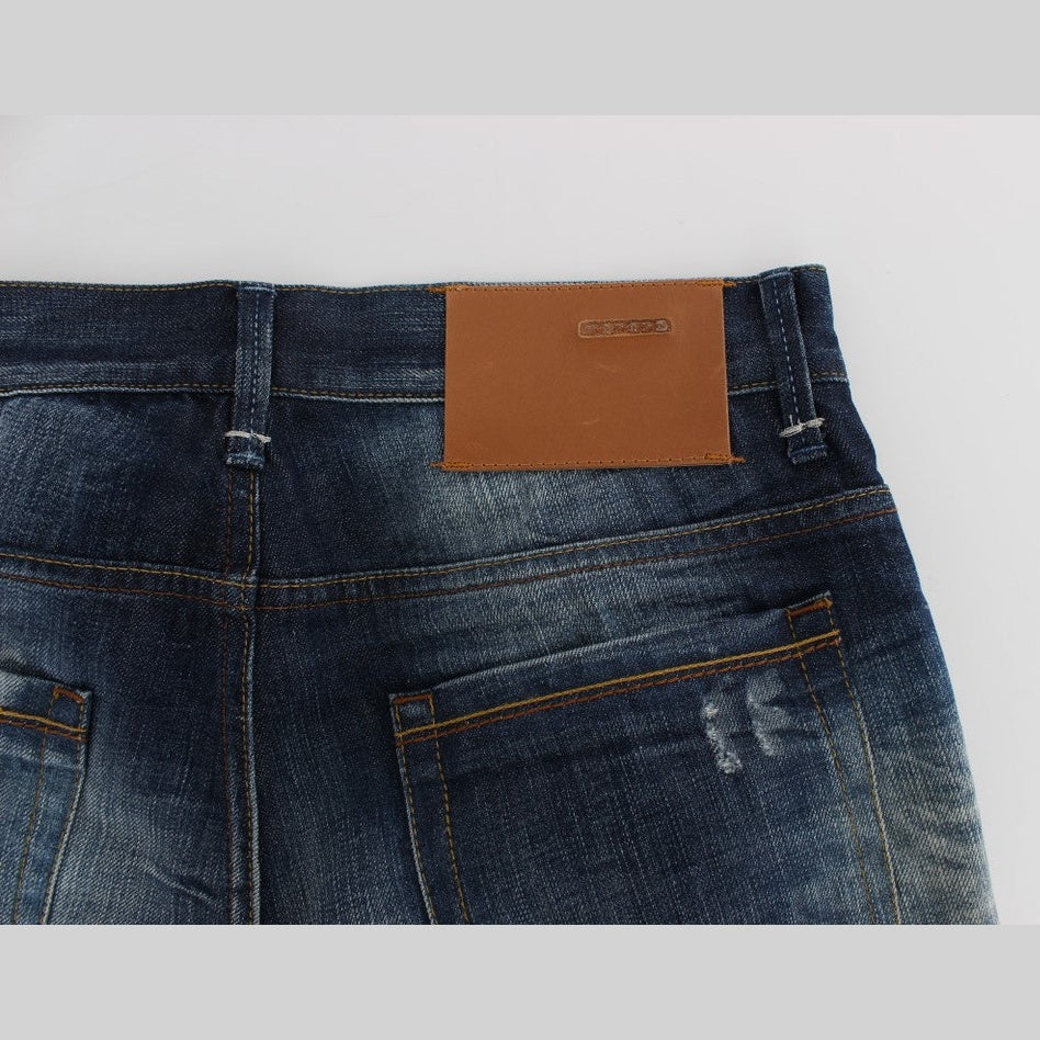 Acht Blue Wash Cotton Denim Regular Fit Jeans