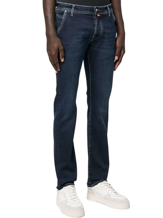 Jacob Cohen Elegant Blue Denim with Suede Accent Jacob Cohen