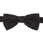 Dolce & Gabbana Gray Polka Dot 100% Silk Neck Papillon Tie