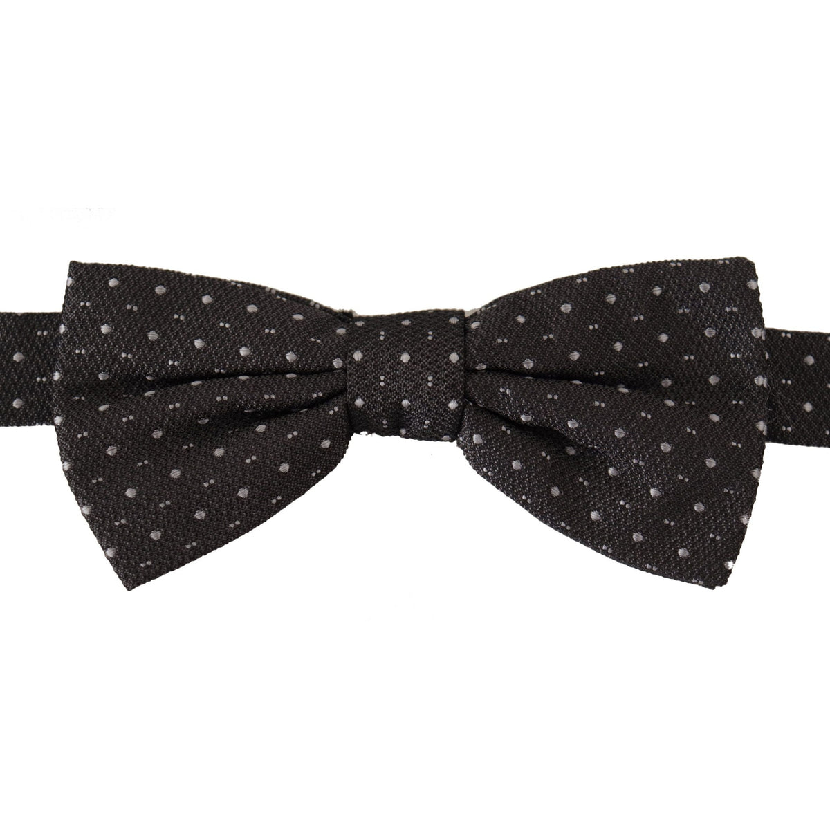 Dolce & Gabbana Gray Polka Dot 100% Silk Neck Papillon Tie