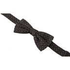 Dolce & Gabbana Gray Polka Dot 100% Silk Neck Papillon Tie