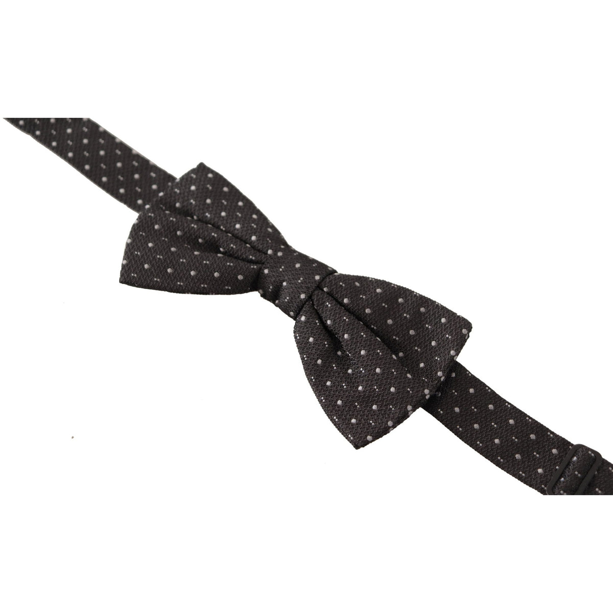 Dolce & Gabbana Gray Polka Dot 100% Silk Neck Papillon Tie