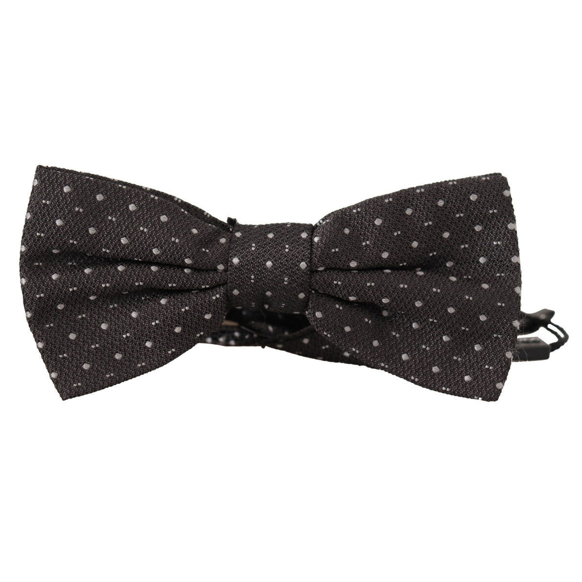 Dolce & Gabbana Gray Polka Dot 100% Silk Neck Papillon Tie
