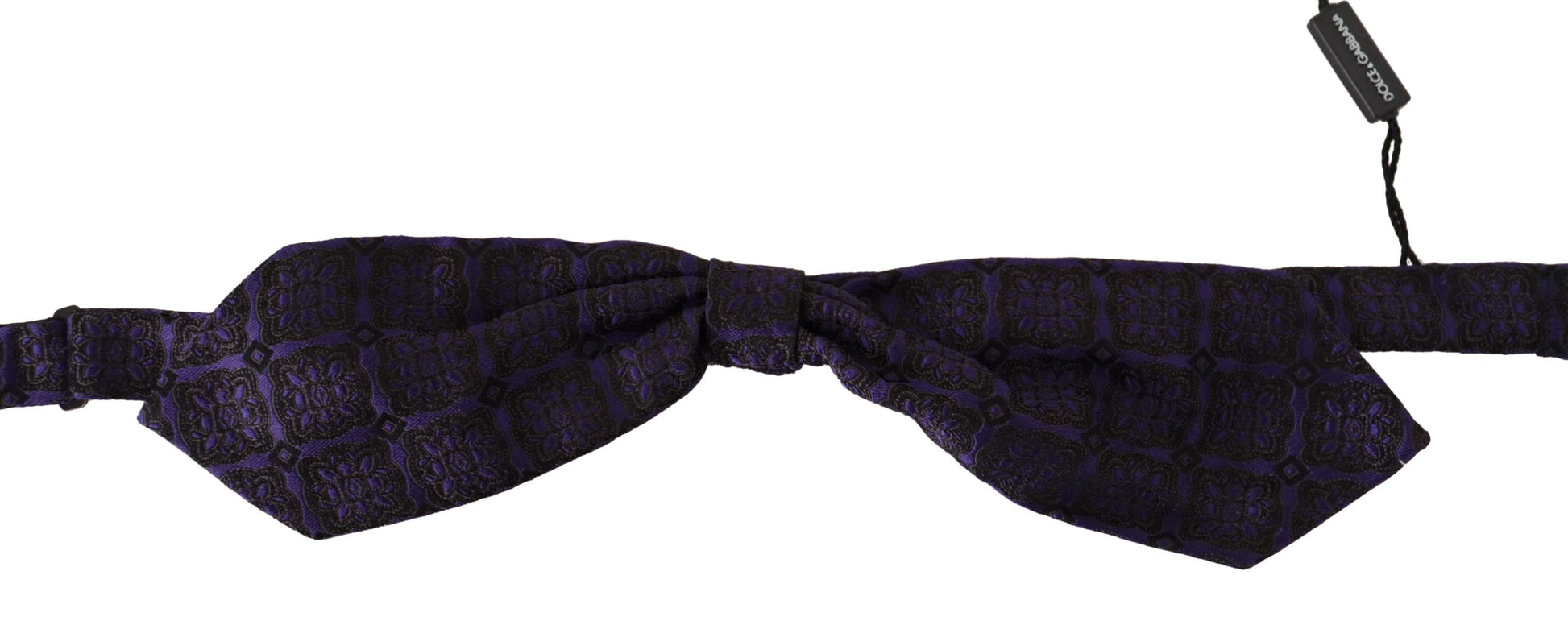 Dolce & Gabbana Blue Geometric Silk Adjustable Neck Papillon Tie Dolce & Gabbana