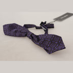 Dolce & Gabbana Blue Geometric Silk Adjustable Neck Papillon Tie