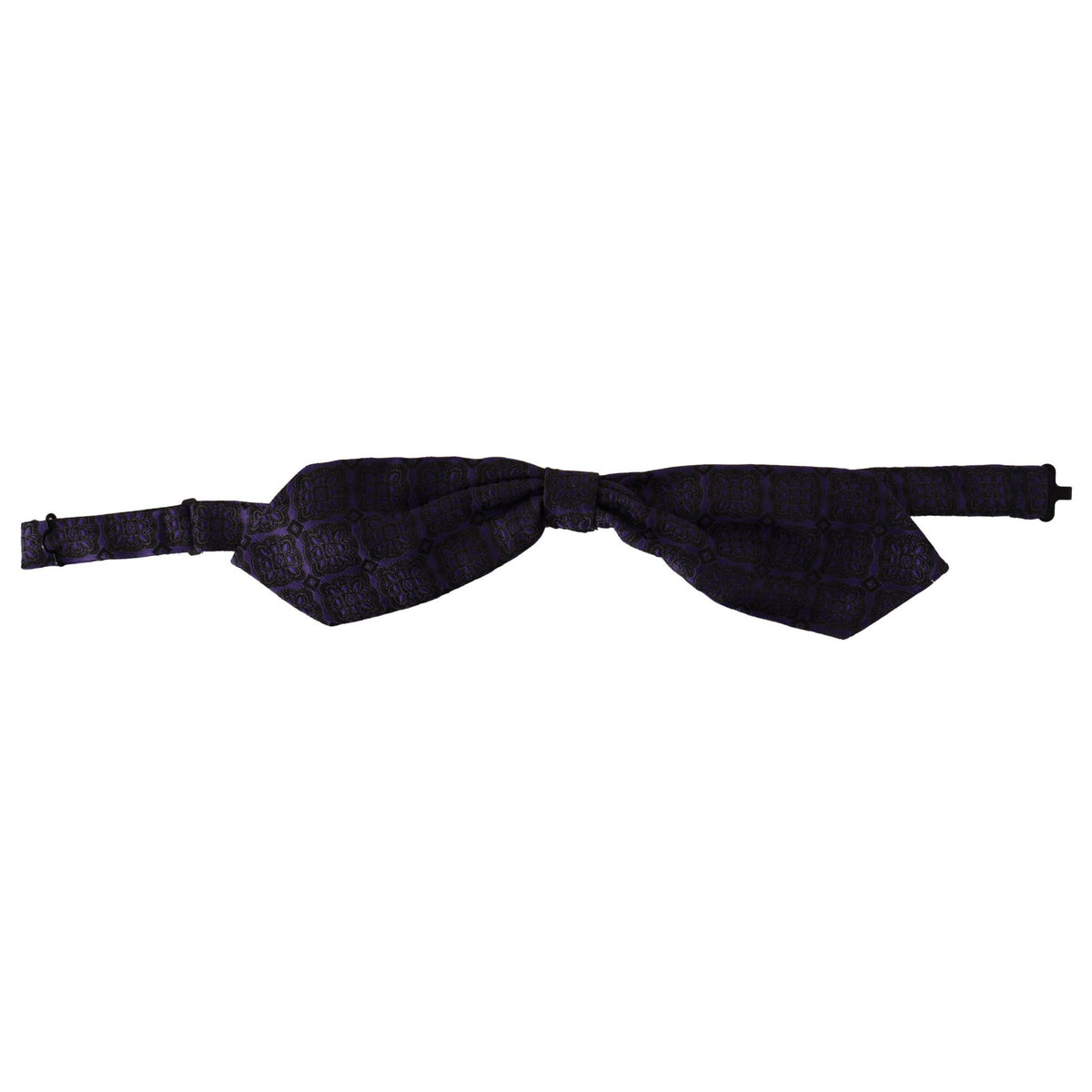 Dolce & Gabbana Blue Geometric Silk Adjustable Neck Papillon Tie