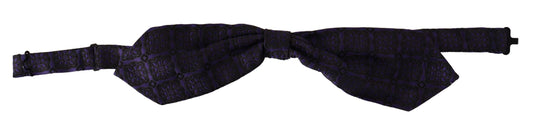 Dolce & Gabbana Blue Geometric Silk Adjustable Neck Papillon Tie Dolce & Gabbana