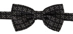 Dolce & Gabbana Black White Polka Dot 100% Silk Neck Papillon Tie