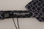 Dolce & Gabbana Dark Gray White Round 100% Silk Neck Papillon  Tie
