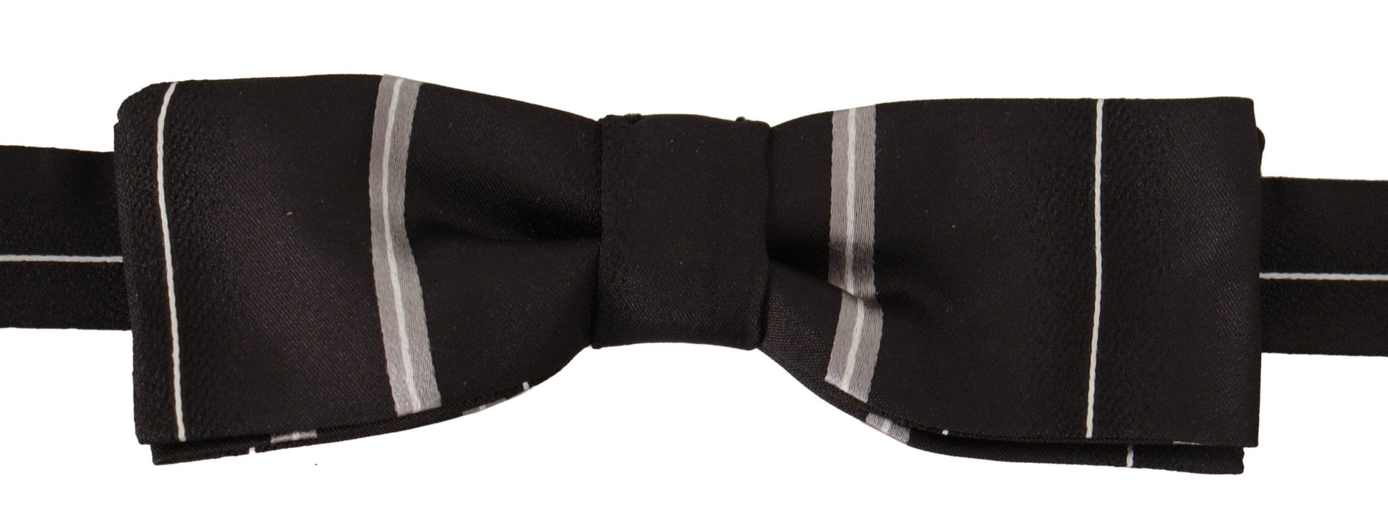 Dolce & Gabbana Black Grey Lining 100% Silk Neck Papillon Tie Dolce & Gabbana