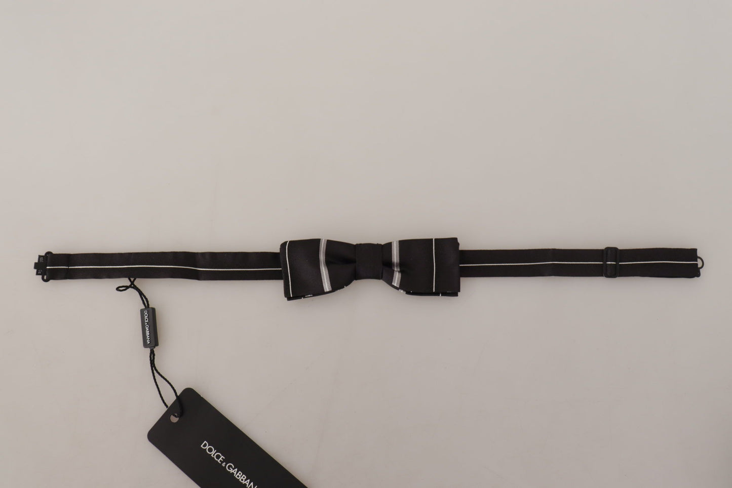 Dolce & Gabbana Black Grey Lining 100% Silk Neck Papillon Tie Dolce & Gabbana