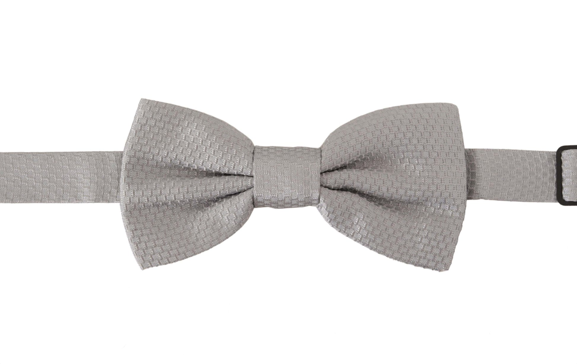 Dolce & Gabbana Gray 100% Silk Adjustable Neck Papillon Tie Dolce & Gabbana