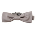 Dolce & Gabbana Silver 100% Silk Slim Adjustable Neck Papillon Tie
