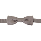 Dolce & Gabbana Silver 100% Silk Slim Adjustable Neck Papillon Tie