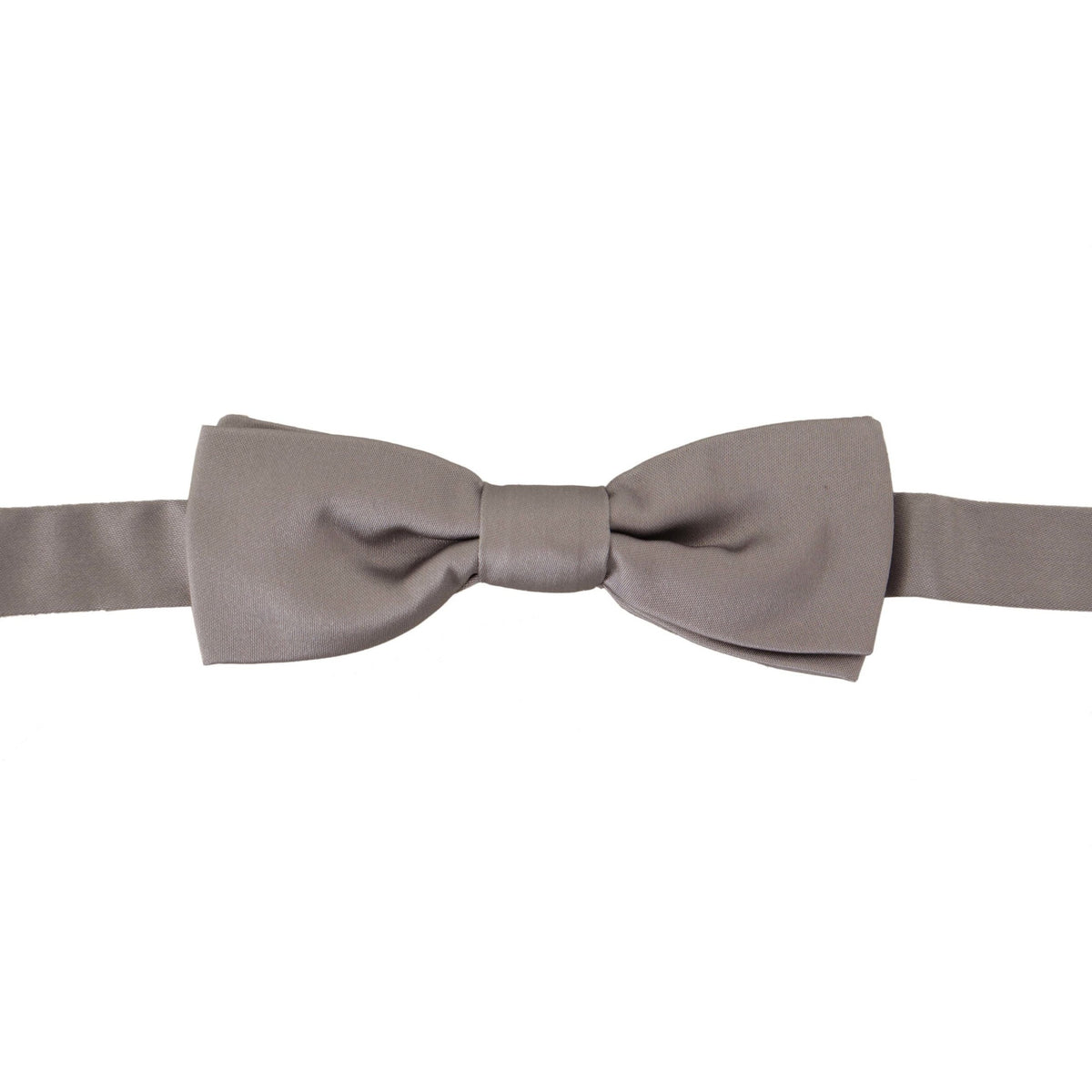Dolce & Gabbana Silver 100% Silk Slim Adjustable Neck Papillon Tie