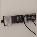 Dolce & Gabbana Silver 100% Silk Slim Adjustable Neck Papillon Tie