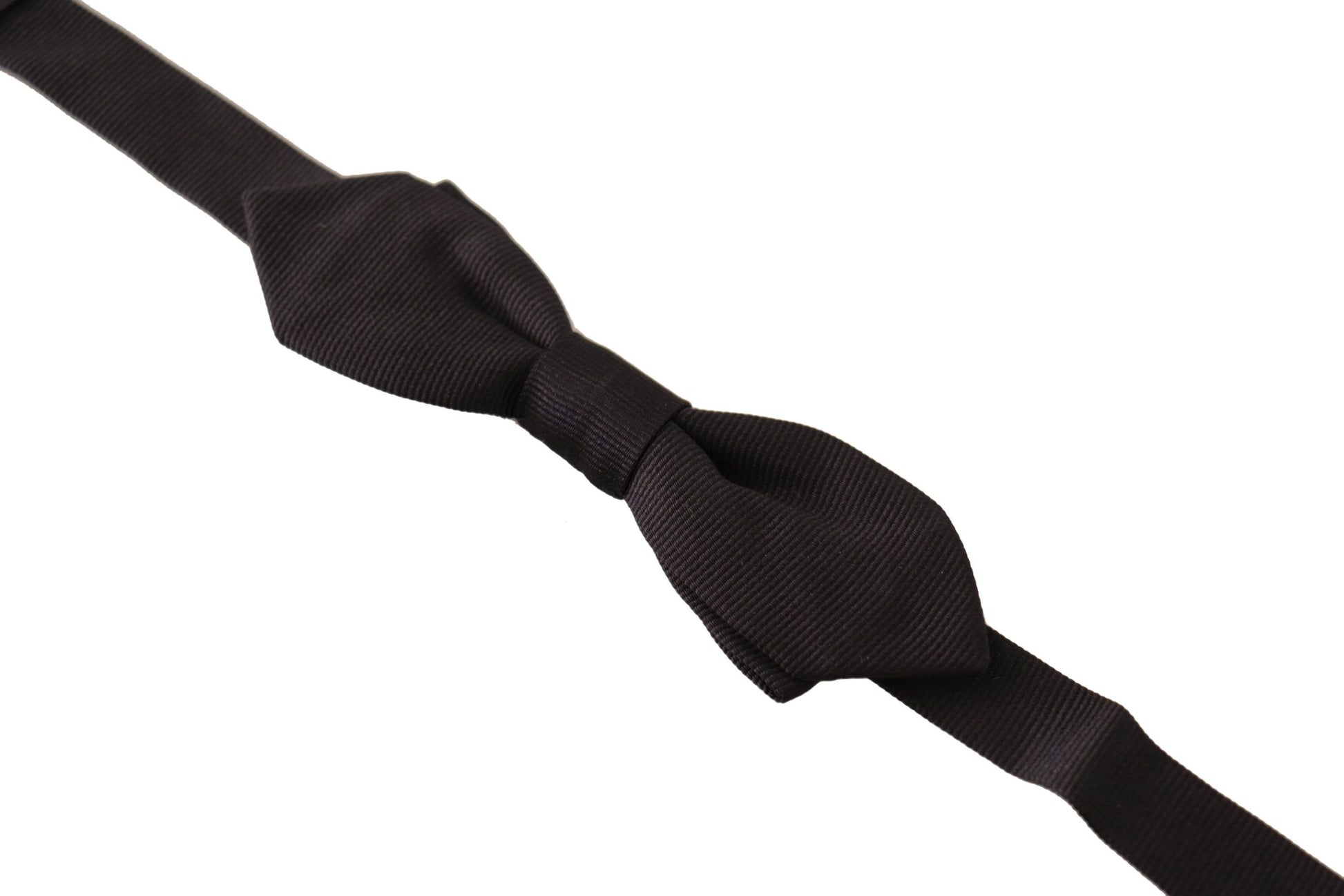 Dolce & Gabbana Black Solid 100% Silk Adjustable Neck Papillon Tie Dolce & Gabbana