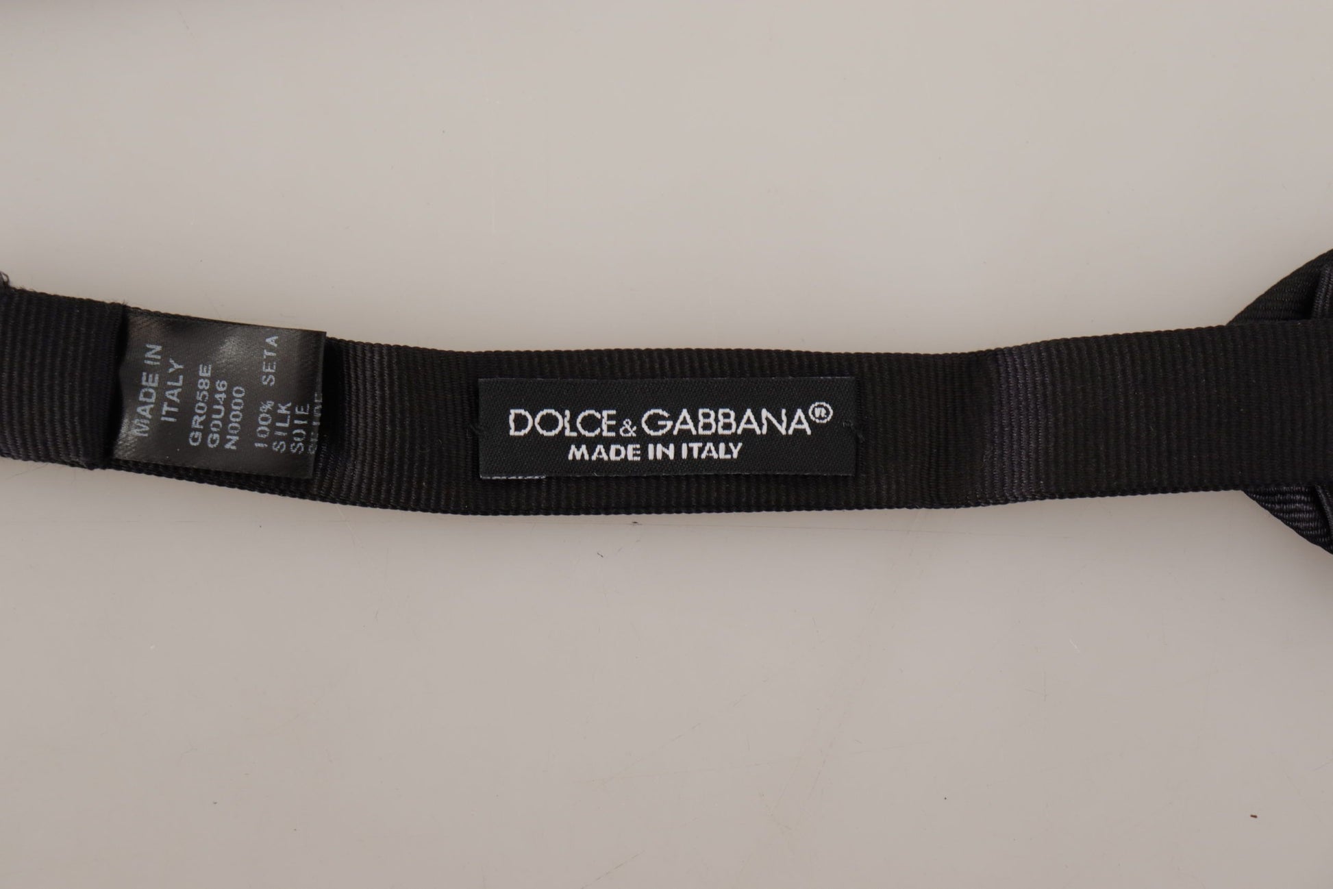 Dolce & Gabbana Black Solid 100% Silk Adjustable Neck Papillon Tie Dolce & Gabbana