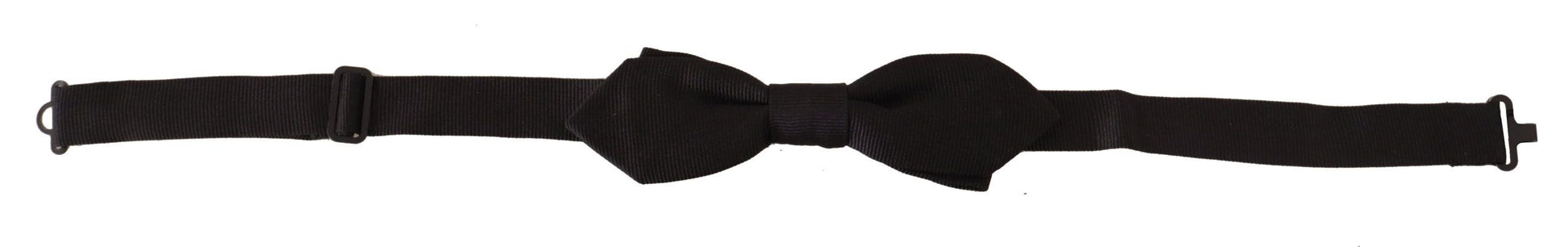 Dolce & Gabbana Black Solid 100% Silk Adjustable Neck Papillon Tie Dolce & Gabbana
