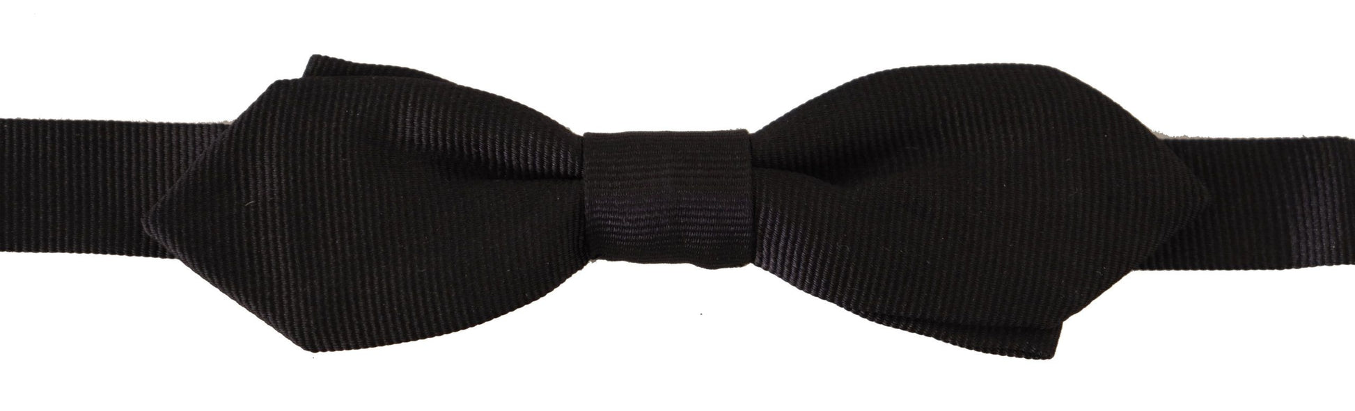 Dolce & Gabbana Black Solid 100% Silk Adjustable Neck Papillon Tie Dolce & Gabbana