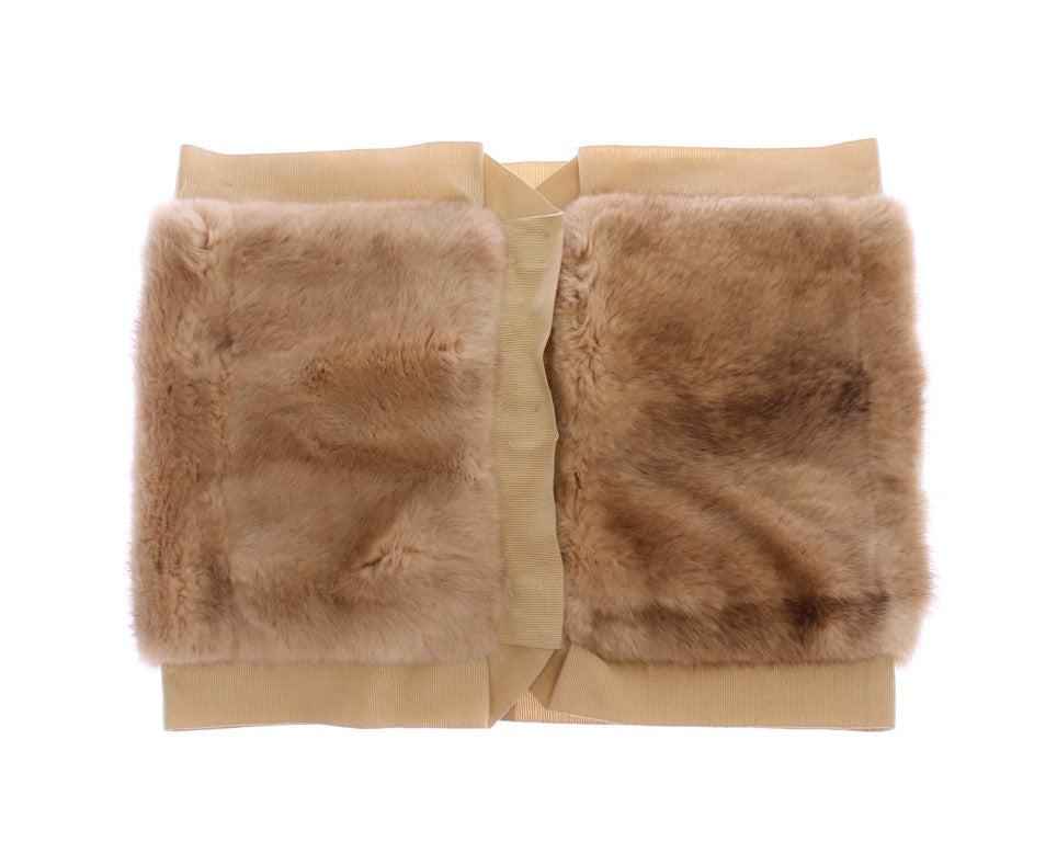 Dolce & Gabbana Beige MINK Fur Scarf Foulard Neck Wrap Dolce & Gabbana