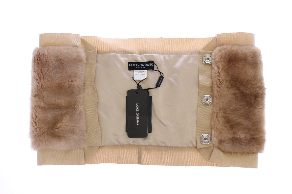 Dolce & Gabbana Beige MINK Fur Scarf Foulard Neck Wrap Dolce & Gabbana
