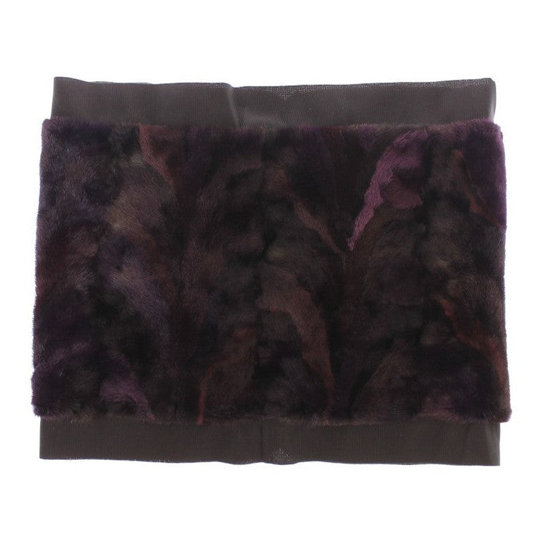 Dolce & Gabbana Purple MINK Fur Scarf Foulard Neck Wrap