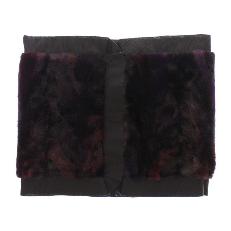 Dolce & Gabbana Purple MINK Fur Scarf Foulard Neck Wrap