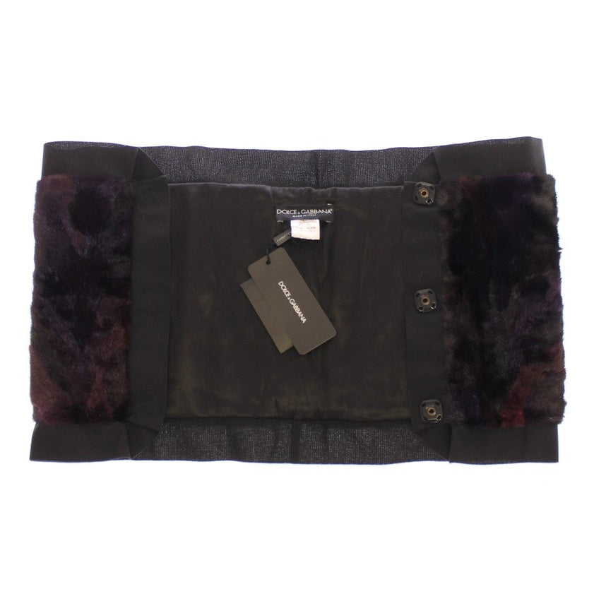 Dolce & Gabbana Purple MINK Fur Scarf Foulard Neck Wrap
