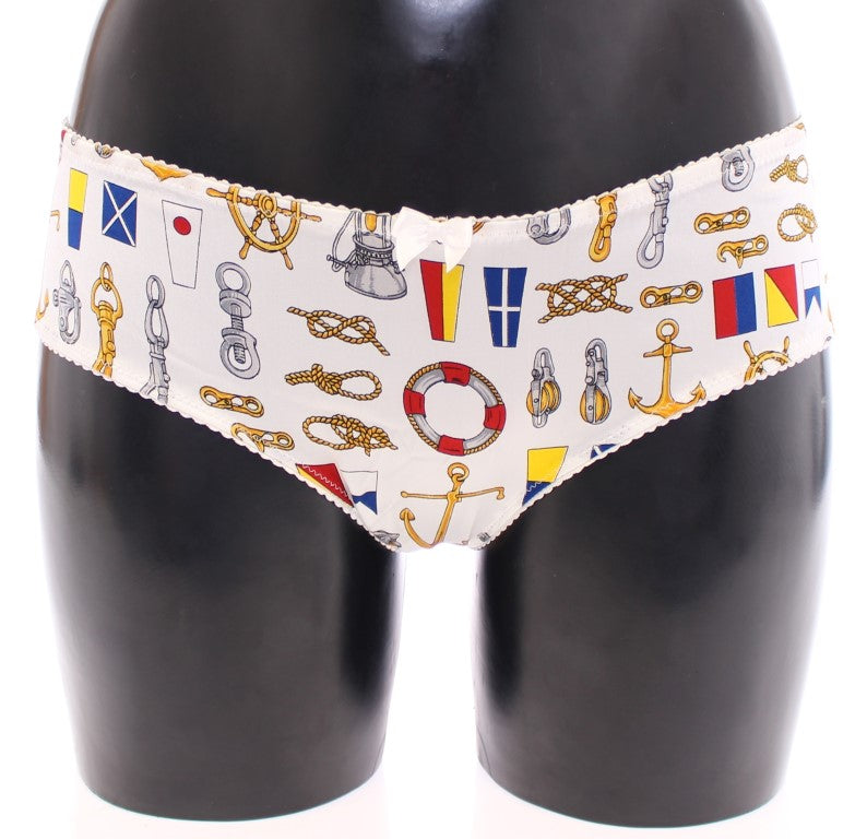Dolce & Gabbana White Sailor Bra Panty Stretch Underwear Dolce & Gabbana
