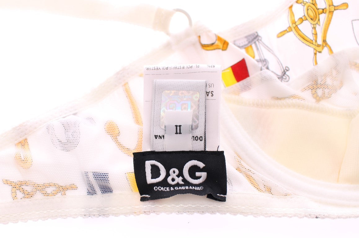 Dolce & Gabbana White Sailor Bra Panty Stretch Underwear Dolce & Gabbana
