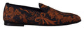Dolce & Gabbana Blue Rust Floral Slippers Loafers Shoes - Eljoys Fashion 