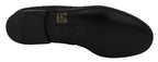 Dolce & Gabbana Black Floral Jacquard Slippers Loafers Shoes - Eljoys Fashion 