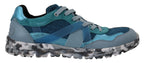 Dolce & Gabbana Blue Gray Leather Sport Low Top Sneakers - Eljoys Fashion 