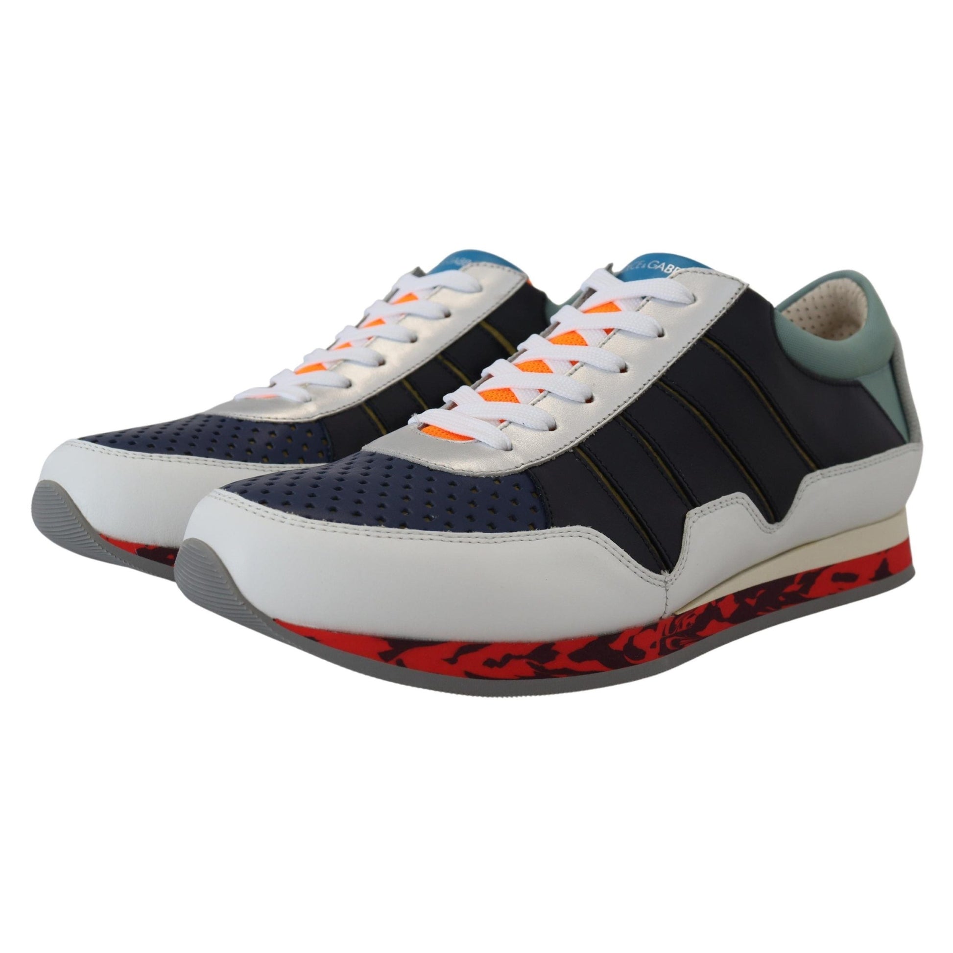 Dolce & Gabbana Multicolor Leather Sport Low Top Sneakers