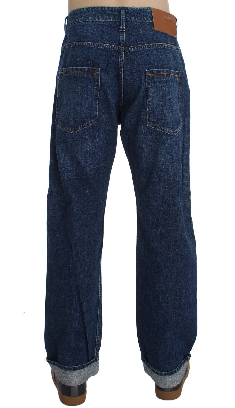 Acht Blue Wash Cotton Baggy Loose Fit Jeans Acht