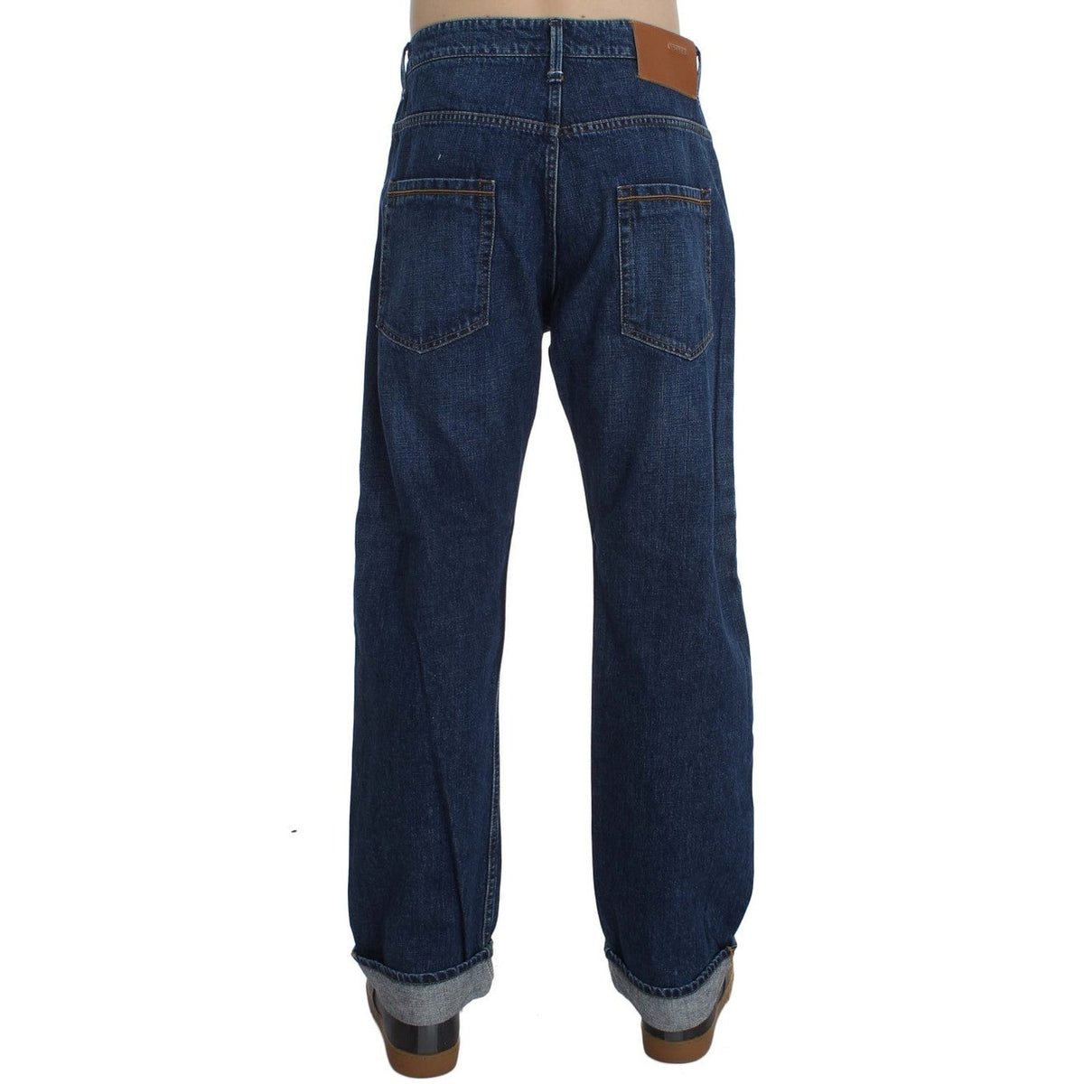 Acht Blue Wash Cotton Baggy Loose Fit Jeans