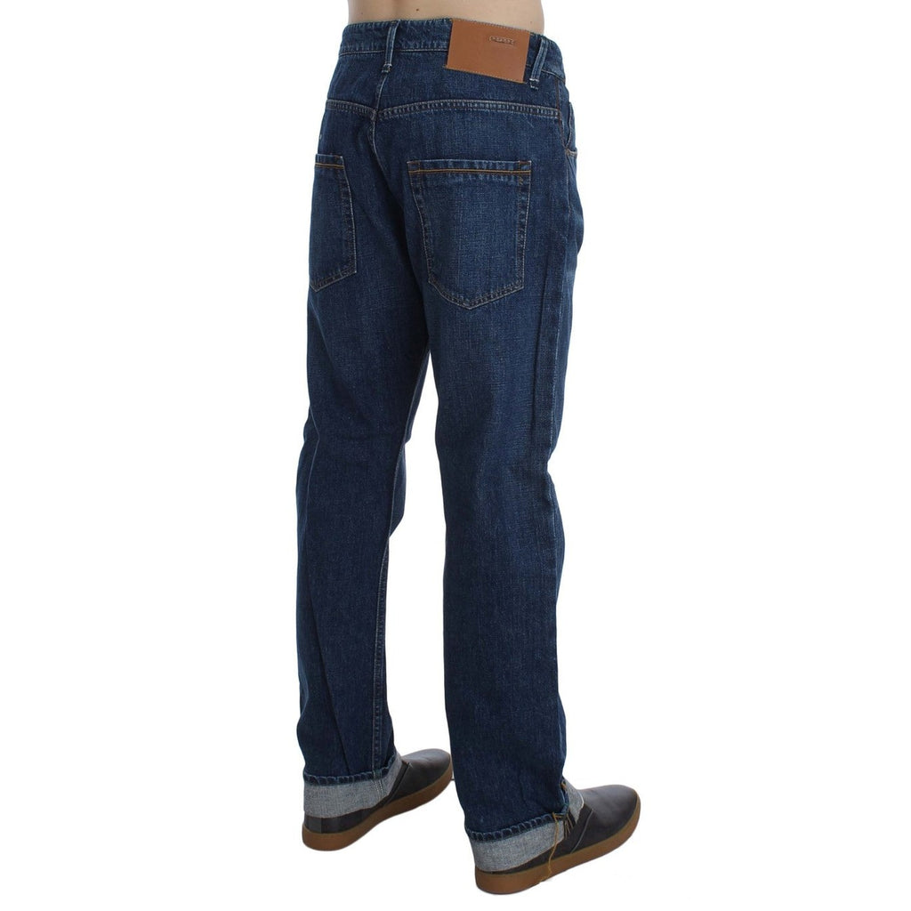 Acht Blue Wash Cotton Baggy Loose Fit Jeans