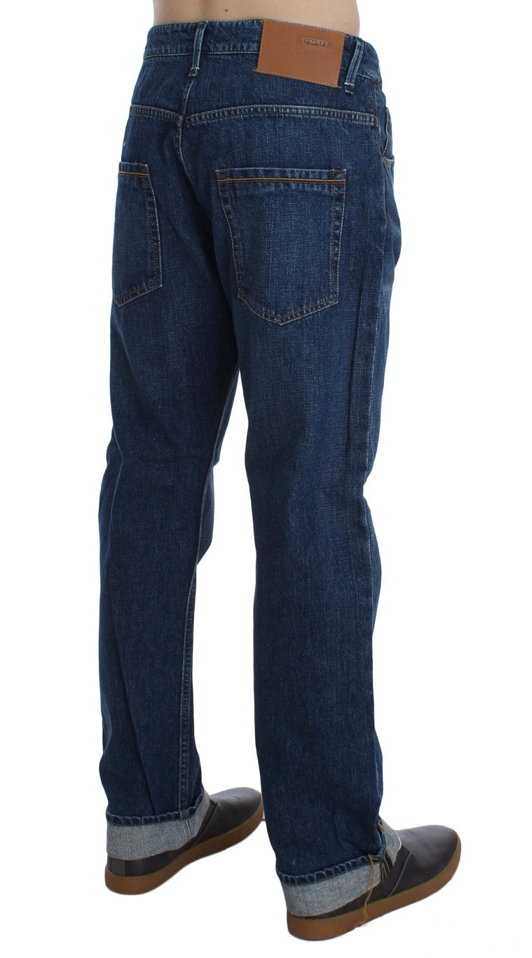 Acht Blue Wash Cotton Baggy Loose Fit Jeans Acht