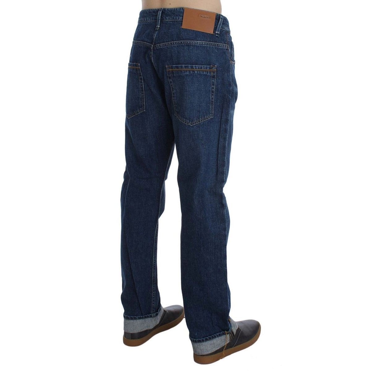 Acht Blue Wash Cotton Baggy Loose Fit Jeans