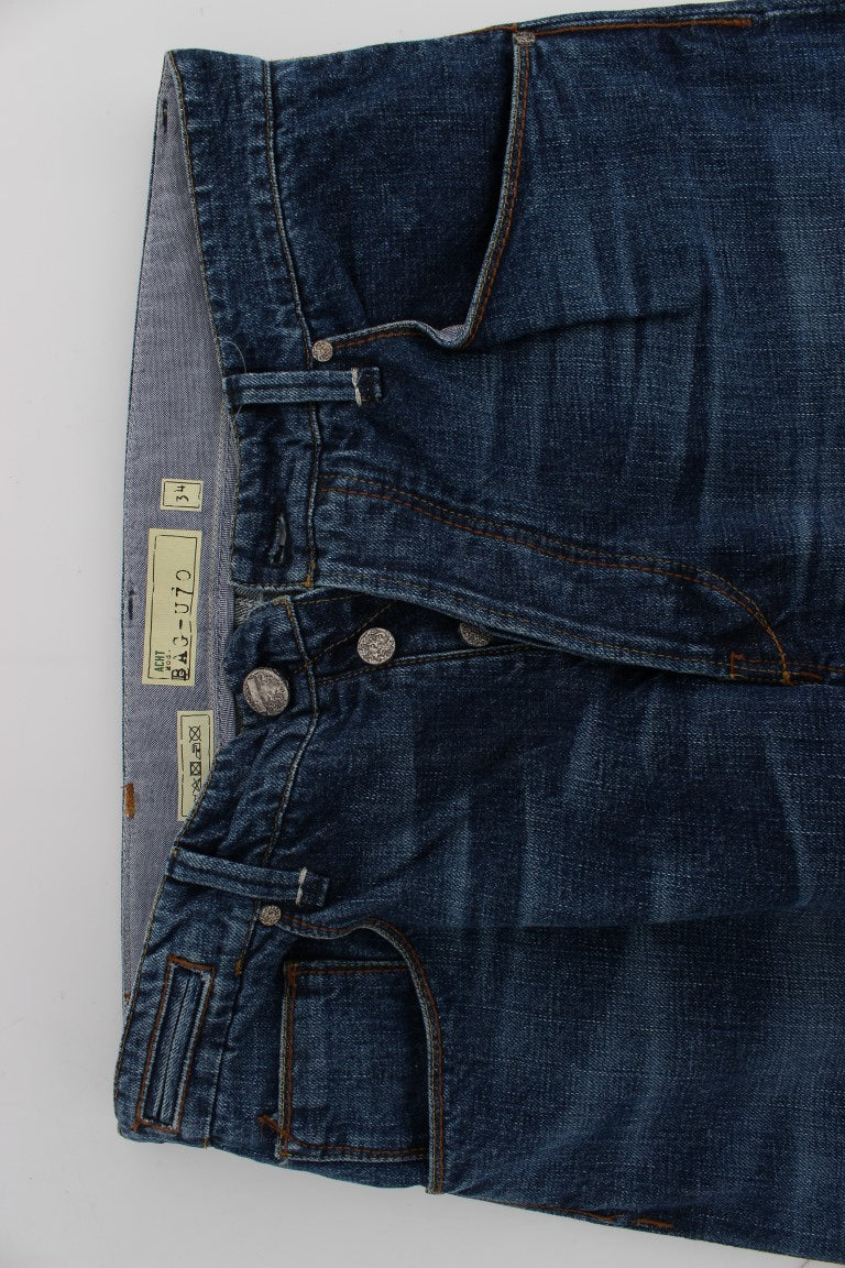 Acht Blue Wash Cotton Baggy Loose Fit Jeans Acht
