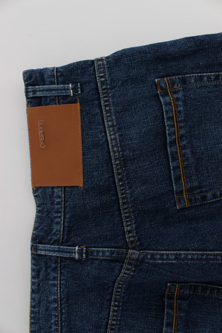 Acht Blue Wash Cotton Baggy Loose Fit Jeans Acht