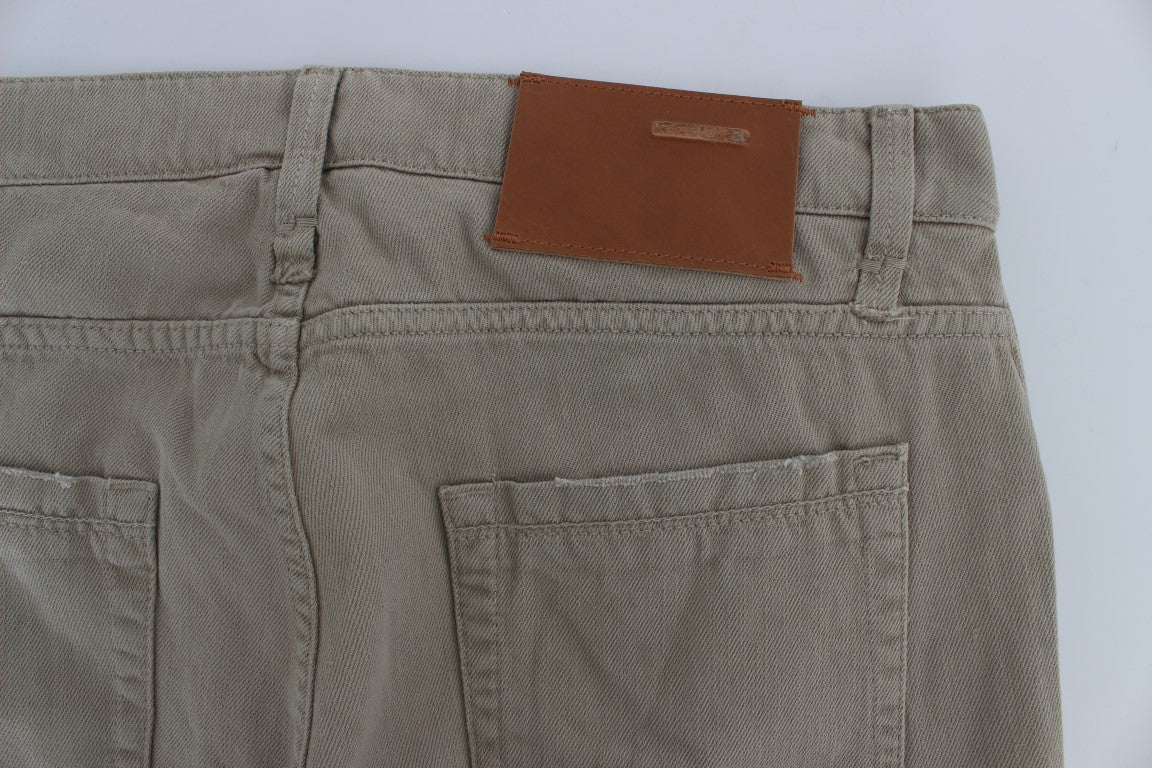 Acht Beige Cotton Patchwork Jeans Acht