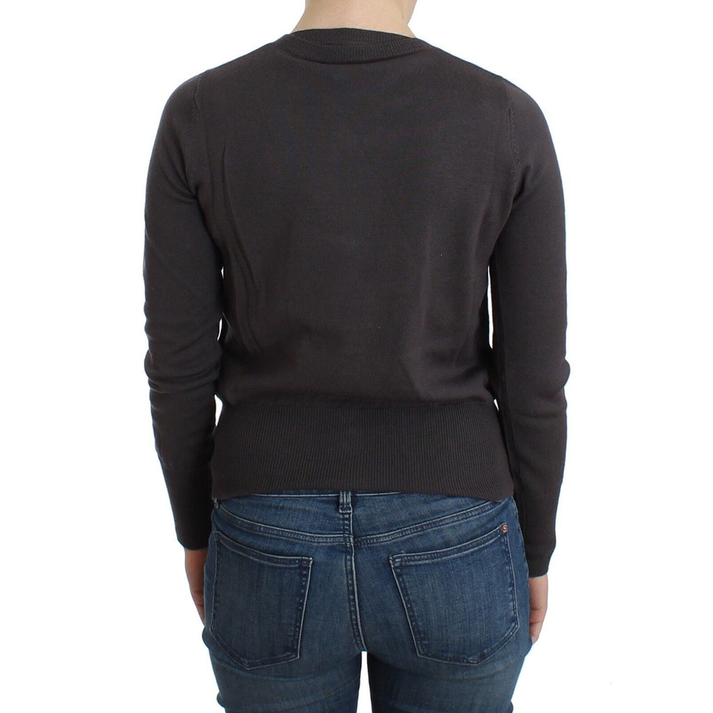 John Galliano Purple Wool Sequined Cardigan Knit Sweater